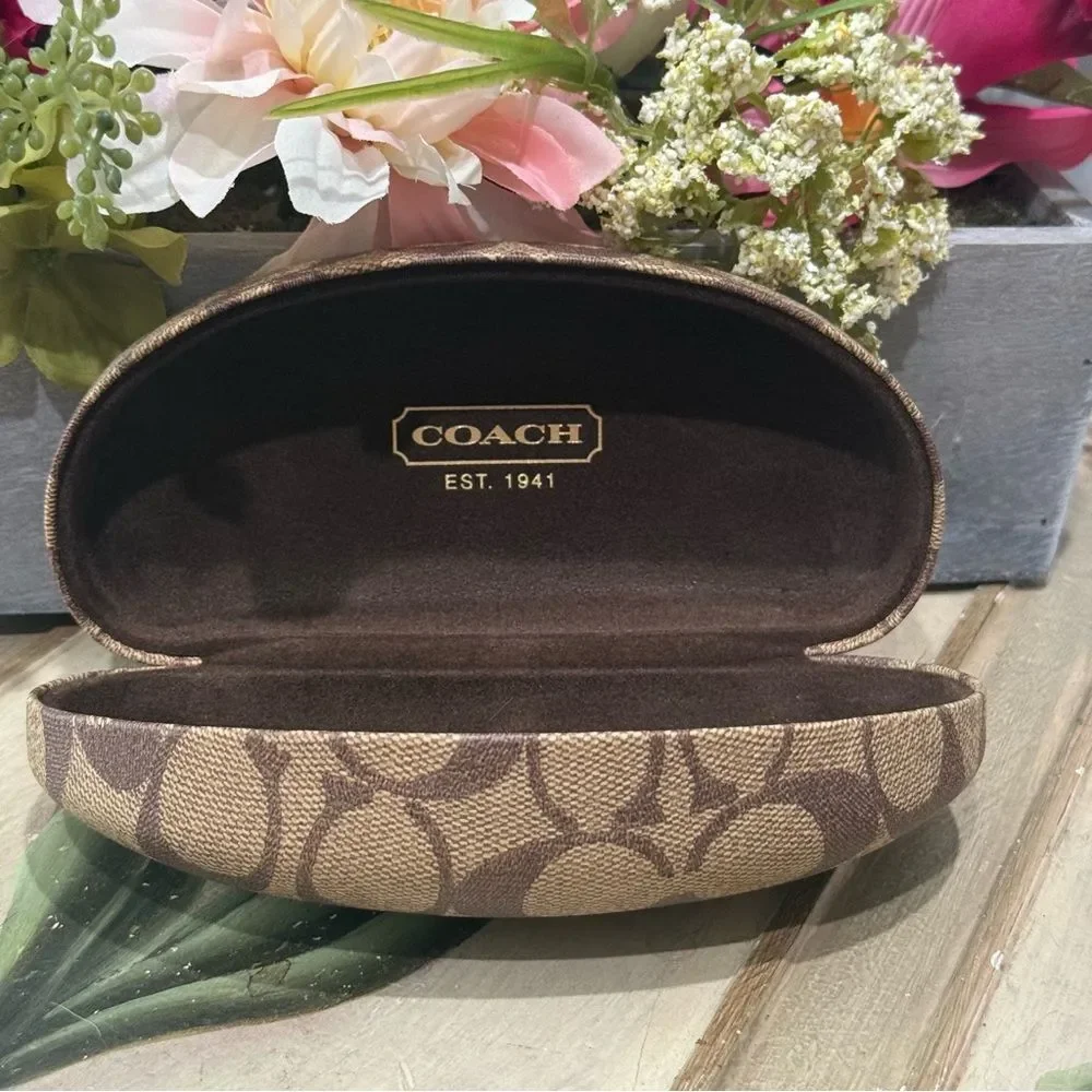 Coach Eyeglasses Sunglasses Hard Shell Case & Cleaning Cloth